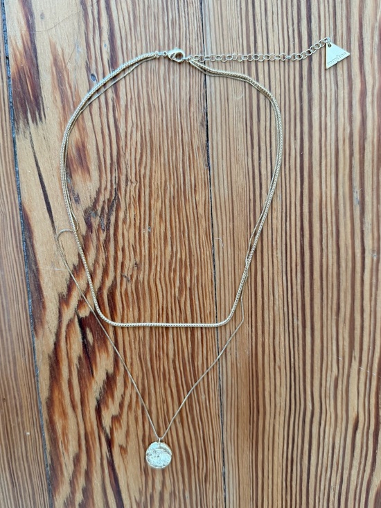 Anthropologie Jewelry - Anthropologie Serefina Double Layer Disc & Rope Gold Necklace